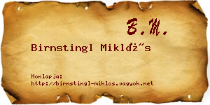 Birnstingl Miklós névjegykártya