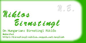 miklos birnstingl business card